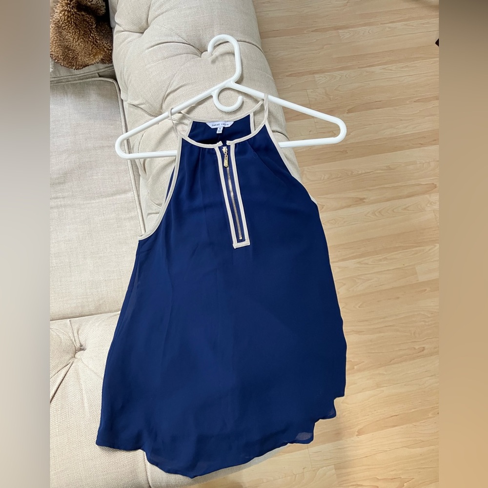 Naked Zebra Flowy Zip Up Top: Size Small